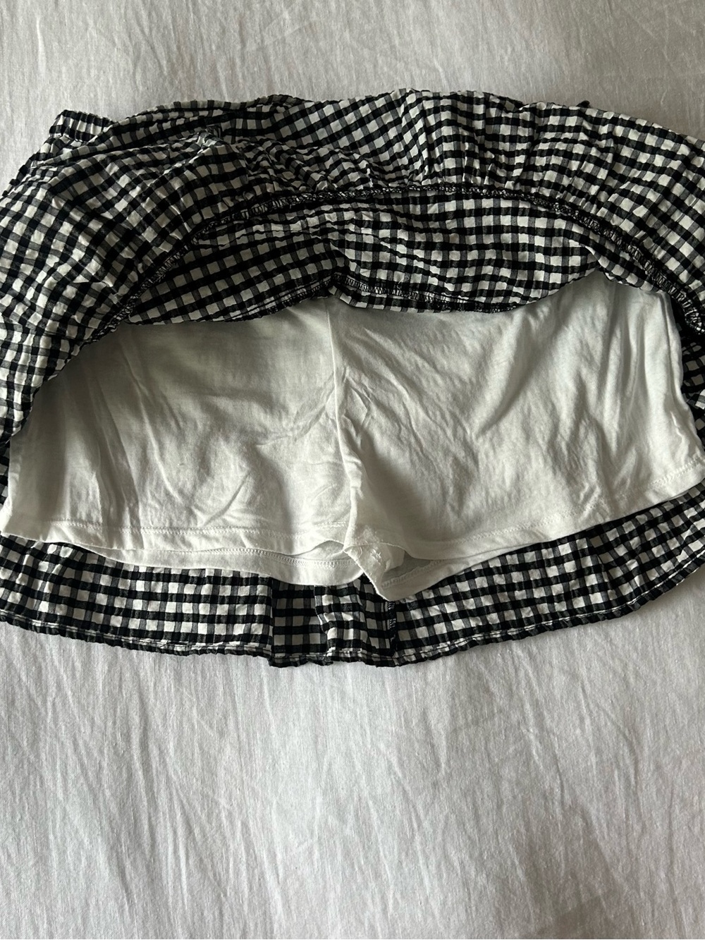Wild Fable Black Gingham Tiered Mini Skort - Picture 4 of 5